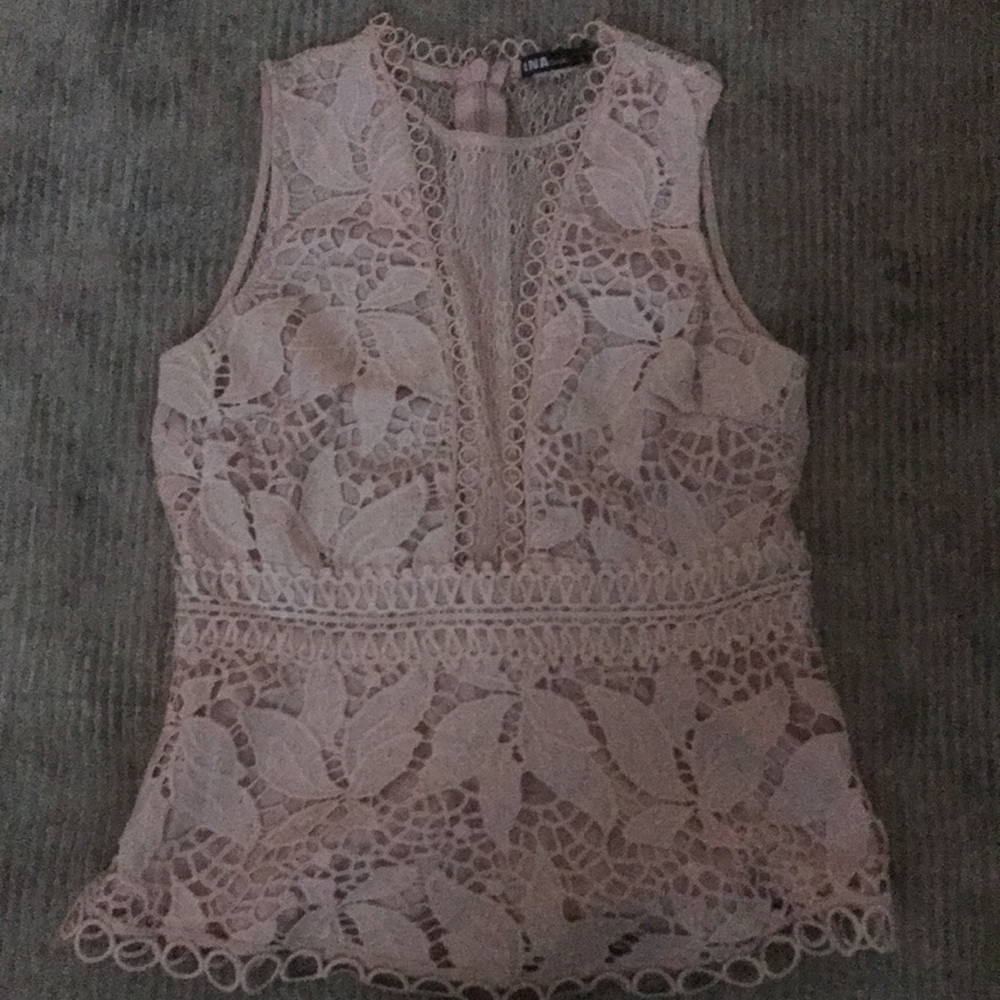 INA blush lace blouse
